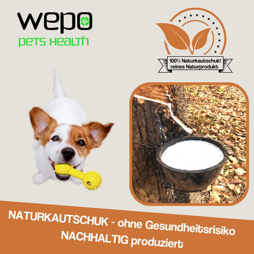 WEPO Wurfball für Hunde - Ø 5cm - Kauspielzeug Hund - Zum Reißen & Zerren