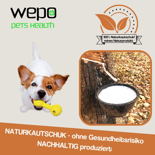 WEPO Wurfball für Hunde - Ø 5cm - Kauspielzeug Hund - Zum Reißen & Zerren
