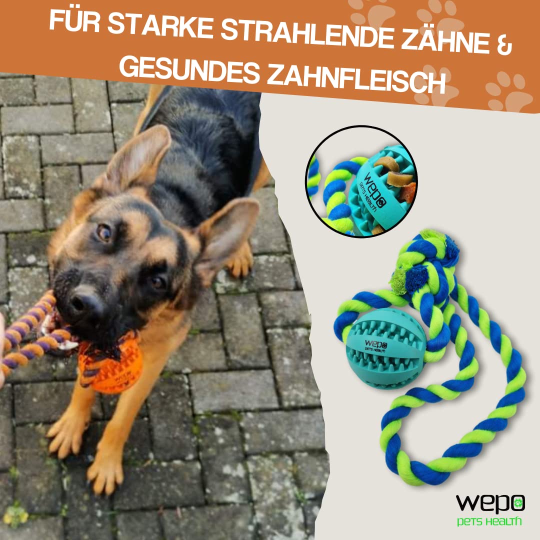 WEPO Wurfball für Hunde - Ø 5cm - Kauspielzeug Hund - Zum Reißen & Zerren