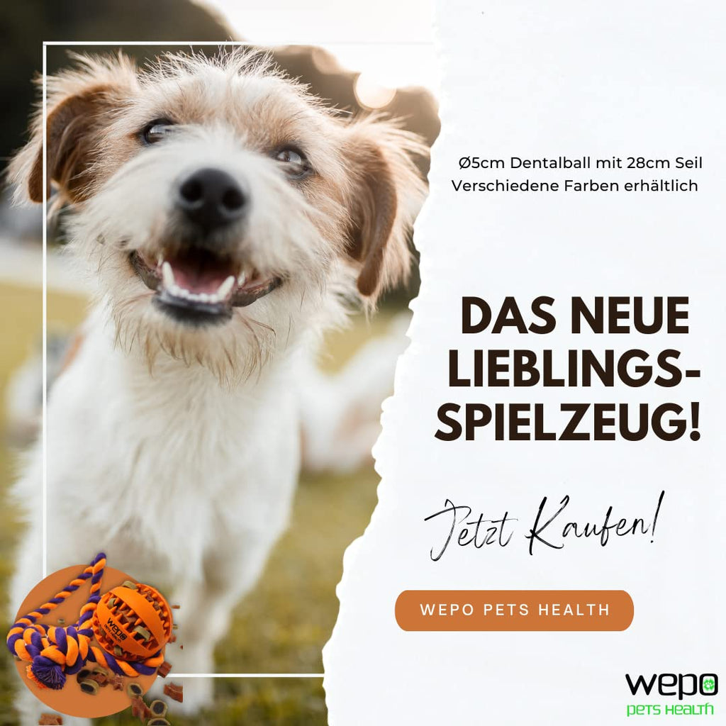 WEPO Wurfball für Hunde - Ø 5cm - Kauspielzeug Hund - Zum Reißen & Zerren