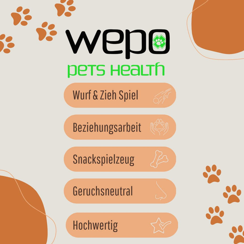WEPO Wurfball für Hunde - Ø 5cm - Kauspielzeug Hund - Zum Reißen & Zerren