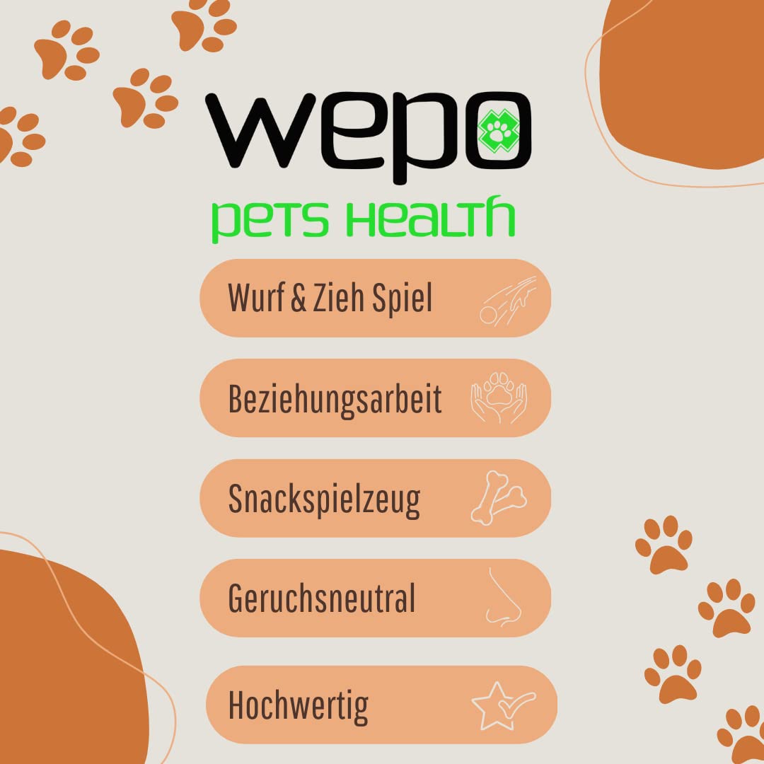 WEPO Wurfball für Hunde - Ø 5cm - Kauspielzeug Hund - Zum Reißen & Zerren
